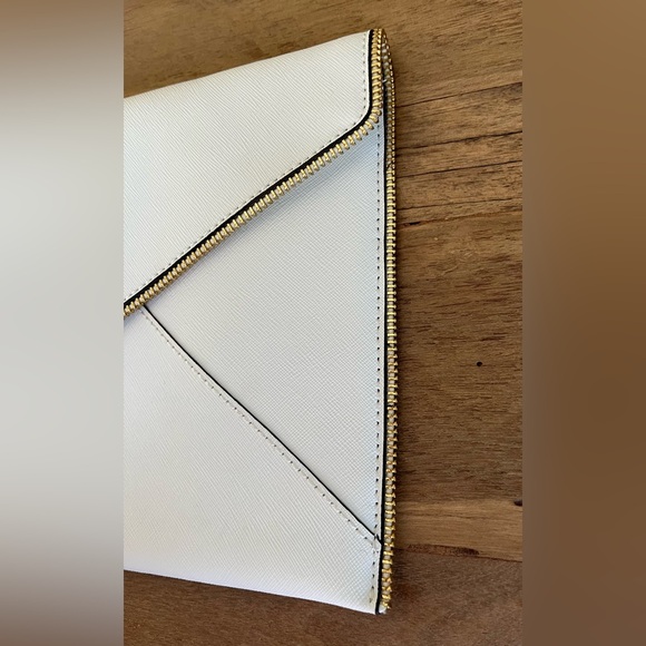 Rebecca Minkoff Leo Leather Envelope Clutch White - Picture 6 of 15